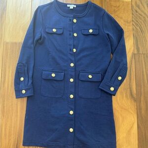 Crewcuts Navy Knit Top with Gold Anchor Button